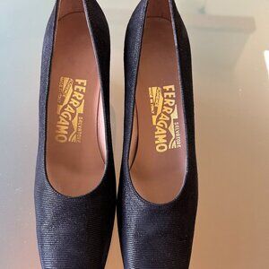 Savatore Ferragamo Black Suede Heels - Size 6AAAA (Narrow)
